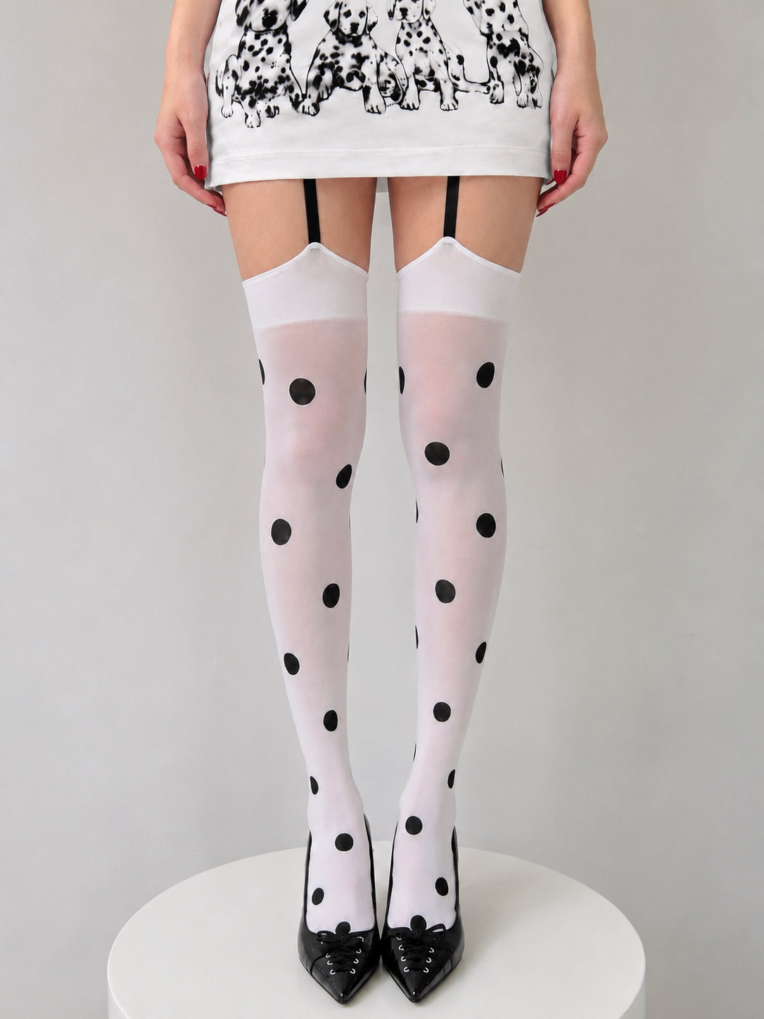Retro Dot Suspender Tights