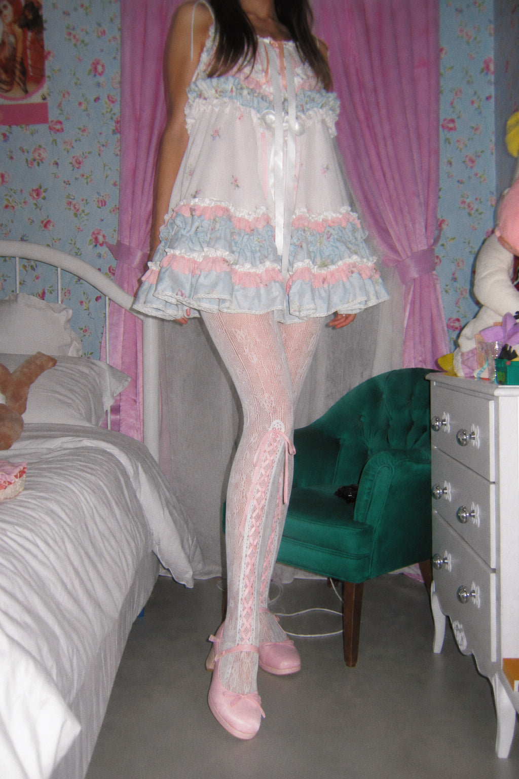 Ribbon Ballet Hall — Lace-Up Stockings