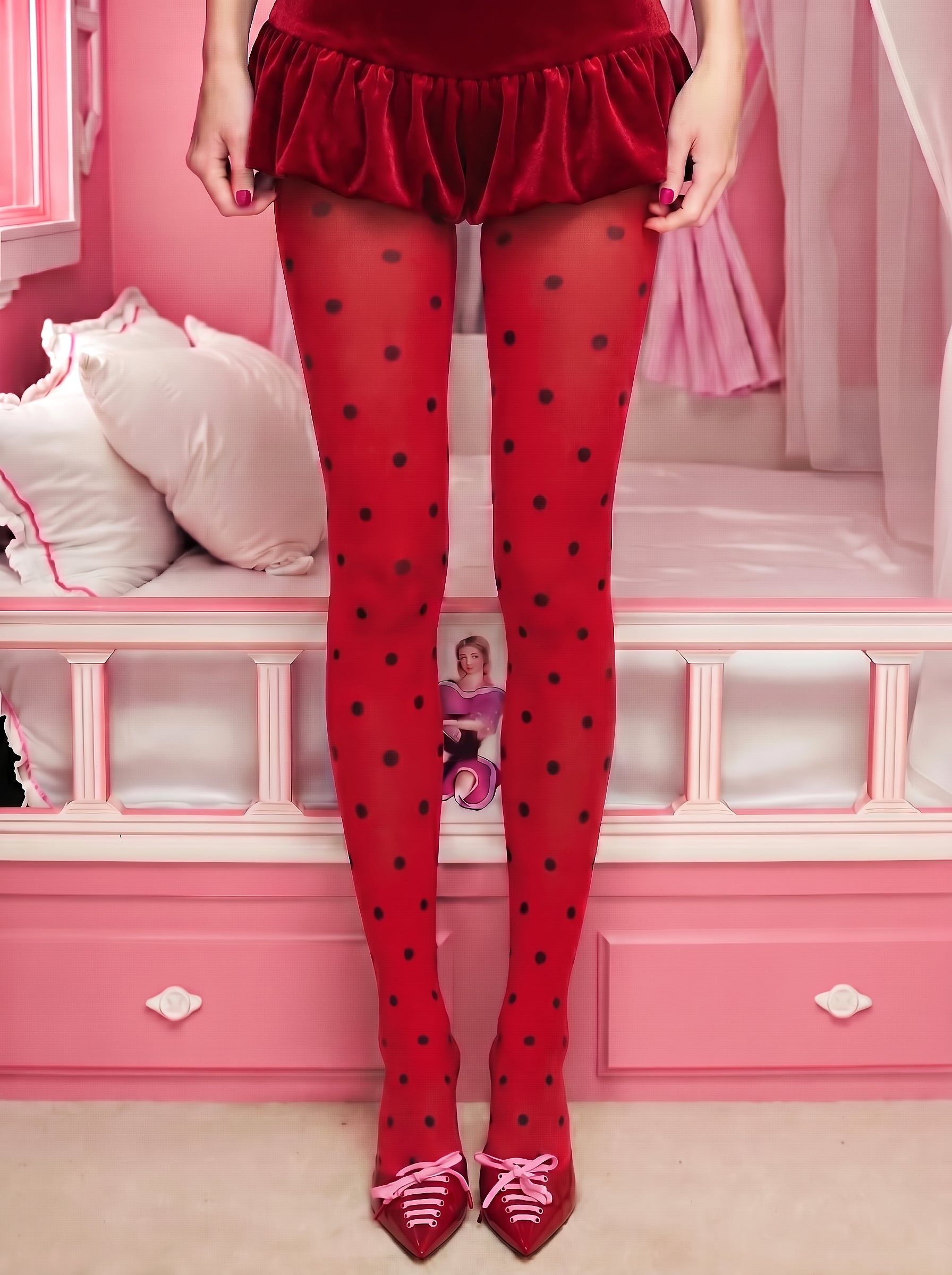 Red Polka Dot Tights